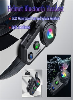 KASTWAVE Motorcycle Bluetooth Headset, Q18 Helmet Headphone with Music Sharing,1000m 2-Riders Motorbike Intercom HiFi Stereo Sound CVC Noise Reduction Automatic Response IPX6 Waterproof  - Image 4