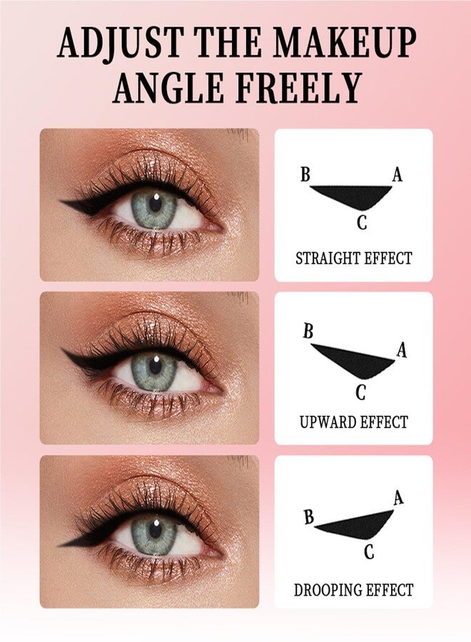 DENESTUP 2 Colors Eyeliner Stamp Wing Cat Eye Liner Stamp, Waterproof Black Brown Liquid Eyeliner Long Lasting Winged Eyeliner Stamp for Women Eye Makeup Tool (Black+Brown) - Image 2