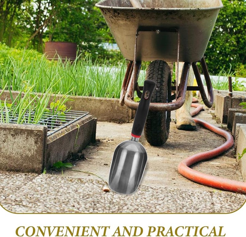 Aluminum Alloy Garden Soil Scoop with Ergonomic Handle for Gardening Ice and Food Lightweight Orange - Image 4