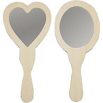 Creativ Hand Mirrors size 2324 cm plywood 2asstd - Image 2