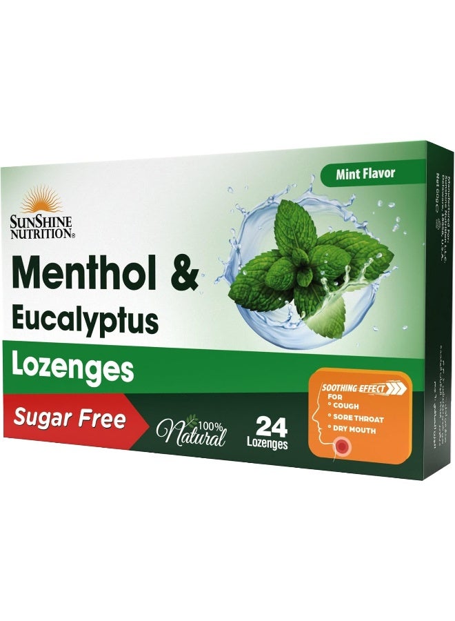 Sunshine Nutrition Menthol & Eucalyptus Sugar Free Lozenges - Image 1