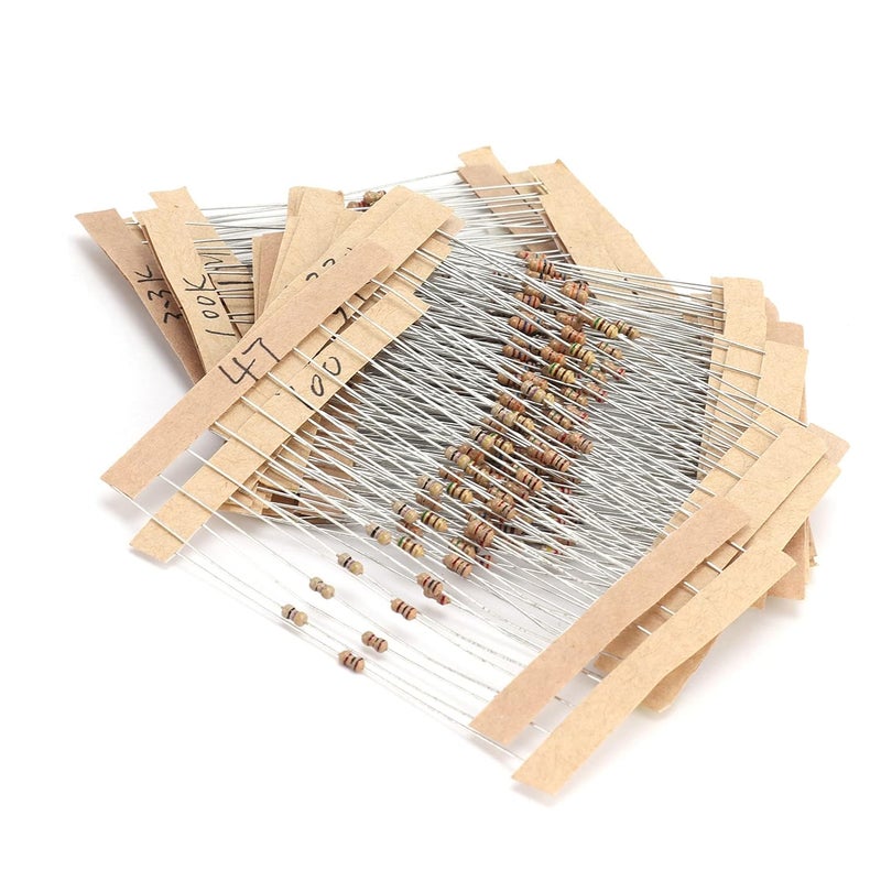 Shanrya Assorted Resistor, Various Resistance Values 10Ω‑1MΩ Resistors Kit Graphite for Experiments for DIY Projects - Image 1