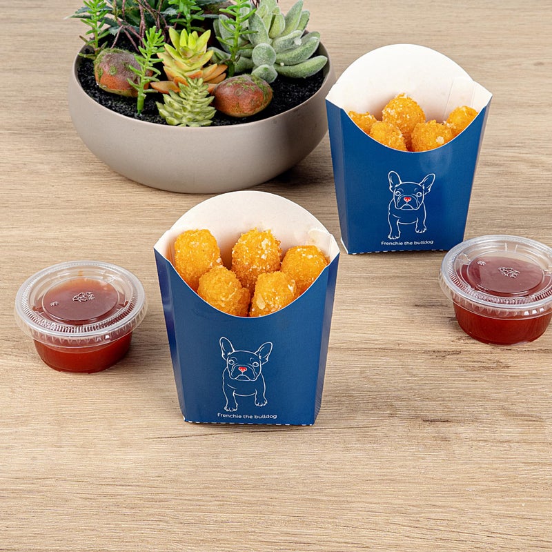 Restaurantware أكواب بطاطس مقلية من ورق بيولوجي 3.9 × 2.6 × 3.5 بوصة - 100 كوب وجبات خفيفة قابلة للتكديس ومستدامة - Image 3