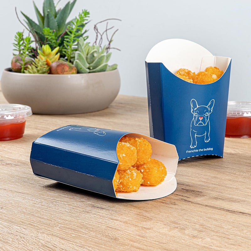 Restaurantware أكواب بطاطس مقلية من ورق بيولوجي 3.9 × 2.6 × 3.5 بوصة - 100 كوب وجبات خفيفة قابلة للتكديس ومستدامة - Image 4