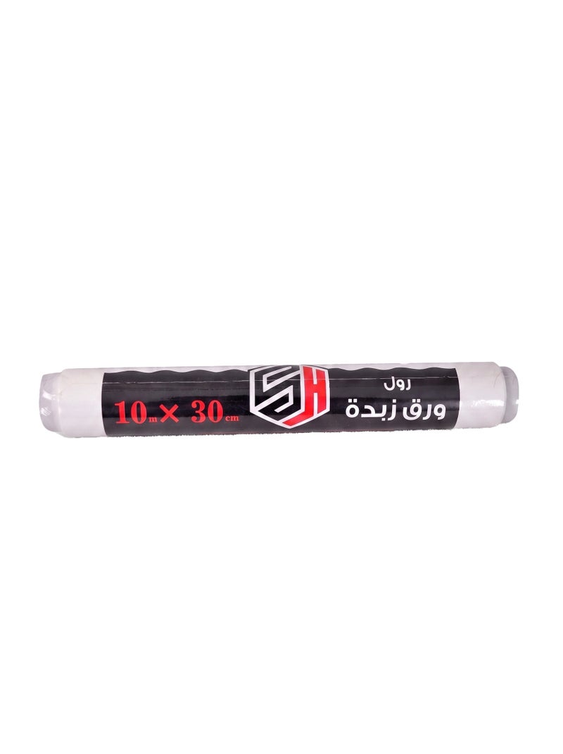 اس اتش رول ورق زبدة من SH – عرض 30 سم × 10 متر – ورق خَبز مانع للالتصاق للفرن والطبخ وتغليف الأكل - Image 1