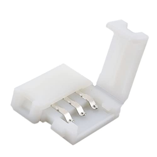 Vrabocry 10 Pcs 3-Pin RGB LED Light Strip Connectors 10mm Wide Gapless LED Tape Light Clips Solderless Adapter Connectors for SMD 5050 Multicolor WS2811 WS2812B SK6812 LED Strips - Image 1