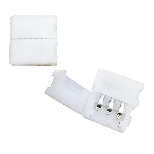 Vrabocry 10 Pcs 3-Pin RGB LED Light Strip Connectors 10mm Wide Gapless LED Tape Light Clips Solderless Adapter Connectors for SMD 5050 Multicolor WS2811 WS2812B SK6812 LED Strips - Image 2