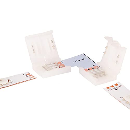 Vrabocry 10 Pcs 3-Pin RGB LED Light Strip Connectors 10mm Wide Gapless LED Tape Light Clips Solderless Adapter Connectors for SMD 5050 Multicolor WS2811 WS2812B SK6812 LED Strips - Image 4