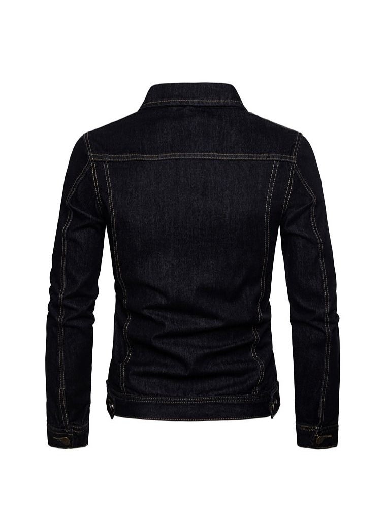 Generic Buttoned Denim Jacket Black  - Image 3