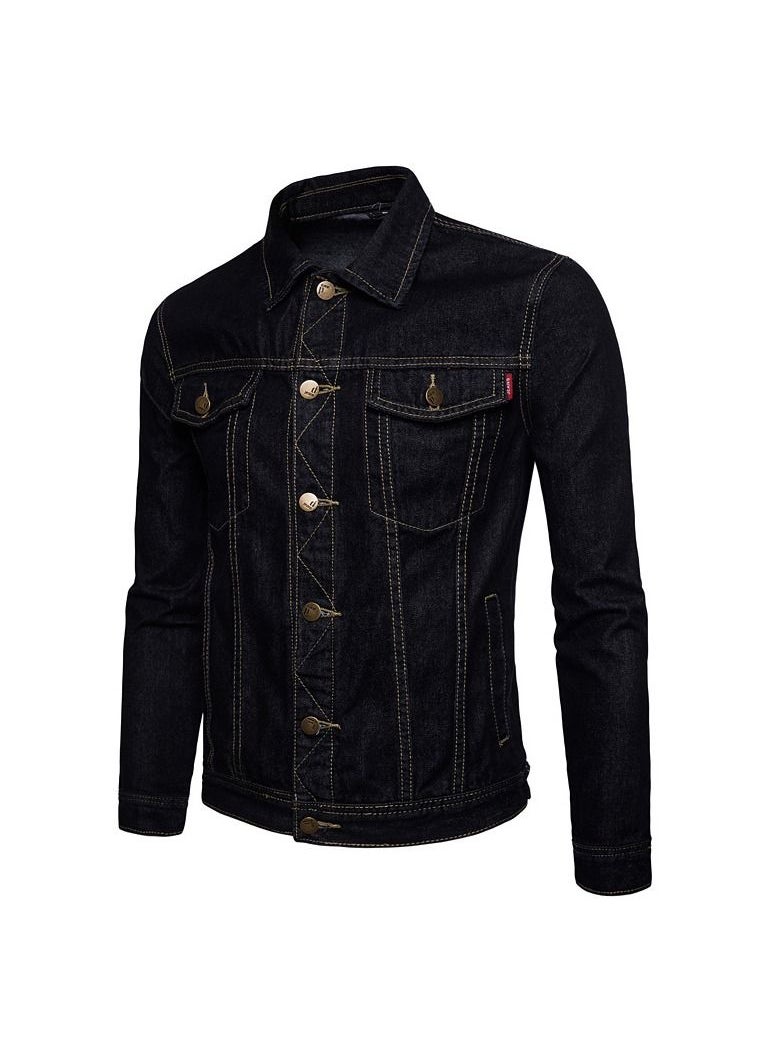 Generic Buttoned Denim Jacket Black  - Image 1
