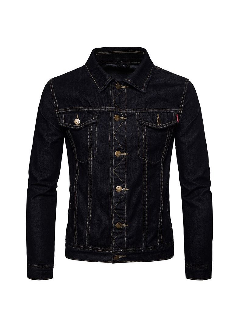 Generic Buttoned Denim Jacket Black  - Image 2