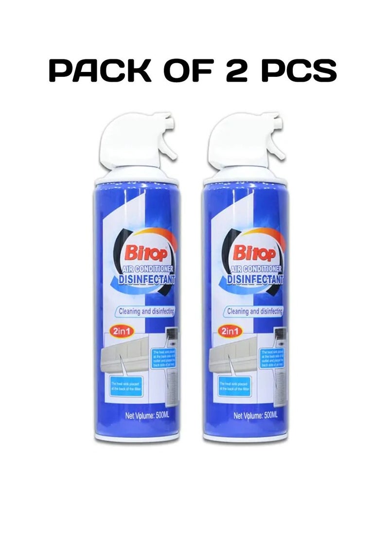 BITOP Pack Of 2 Pcs Air Conditioner Disinfectant Foam Spray 500ML Ac Cleaning Spray  - Image 1