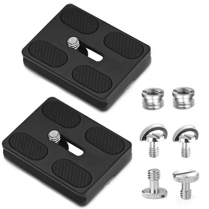 Niewalda Universal Tripod Quick Release Plate, Quick Release Plate, Arca Swiss Plate with 1/4 Inch Slotted Screw, C-Ring/D-Ring Screw, 1/4"-3/8" Screw, for DSLR Camera Tripod Ball Head(PU-50) - Image 1