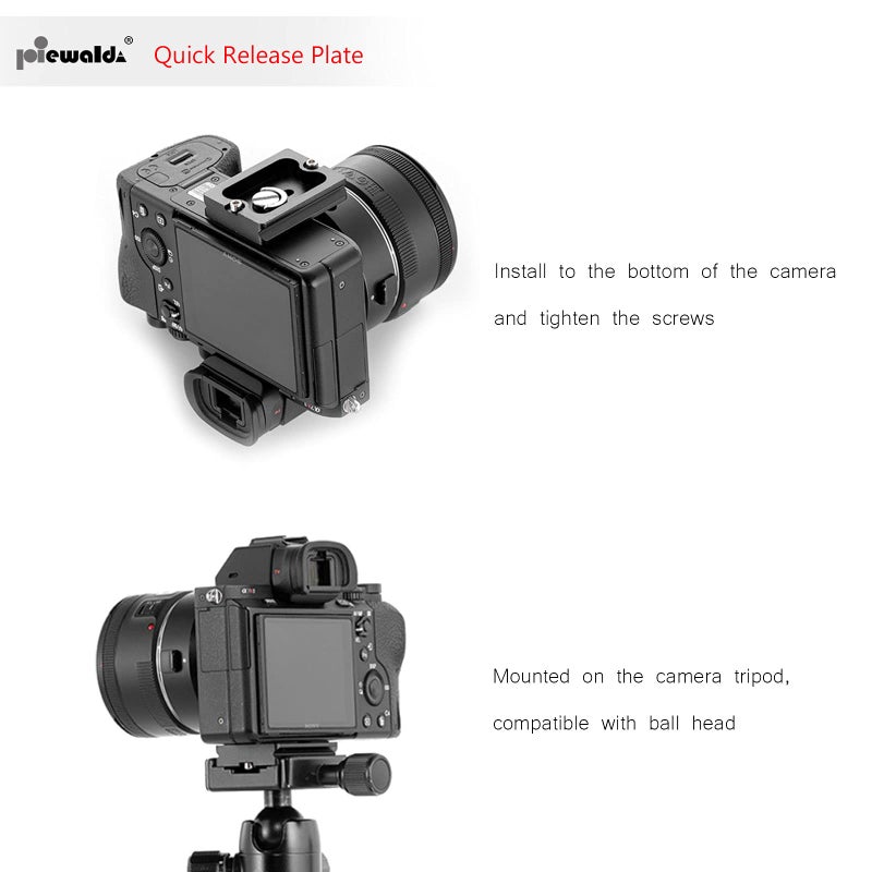 Niewalda Universal Tripod Quick Release Plate, Quick Release Plate, Arca Swiss Plate with 1/4 Inch Slotted Screw, C-Ring/D-Ring Screw, 1/4"-3/8" Screw, for DSLR Camera Tripod Ball Head(PU-50) - Image 3