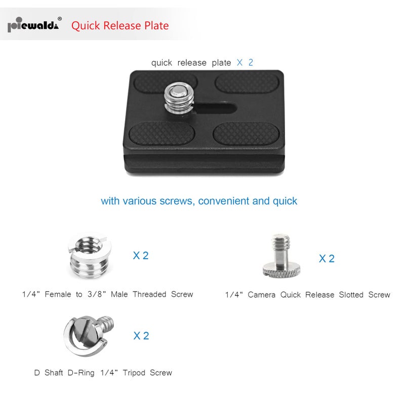Niewalda Universal Tripod Quick Release Plate, Quick Release Plate, Arca Swiss Plate with 1/4 Inch Slotted Screw, C-Ring/D-Ring Screw, 1/4"-3/8" Screw, for DSLR Camera Tripod Ball Head(PU-50) - Image 4