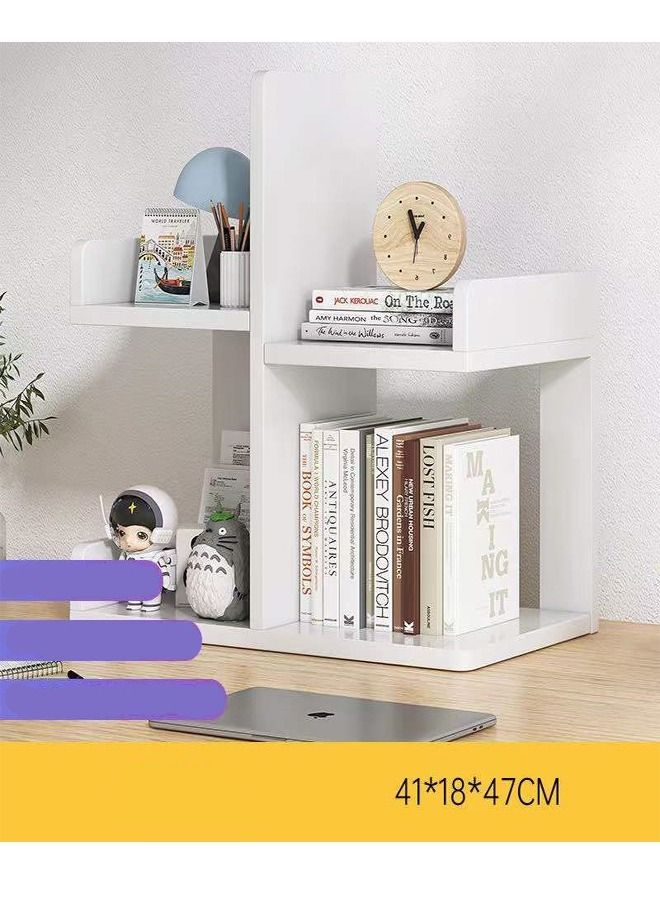 فاشون هوم منظم رف الكتب ومساحة كبيرة متعددة الطبقات لسطح المكتب وملحقاته رف عرض للتخزين لأثاث المكاتب المنزلية 41 × 18 × 47 سم - Image 3