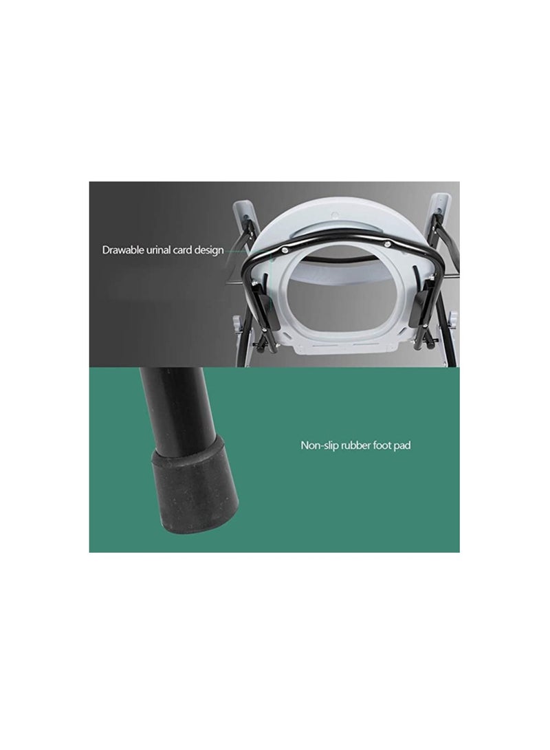 A Fixed Foldable Painted Steel Toilet Seat With Backrest And Armrests For The Elderly Patients And People With Disabilities - Image 4