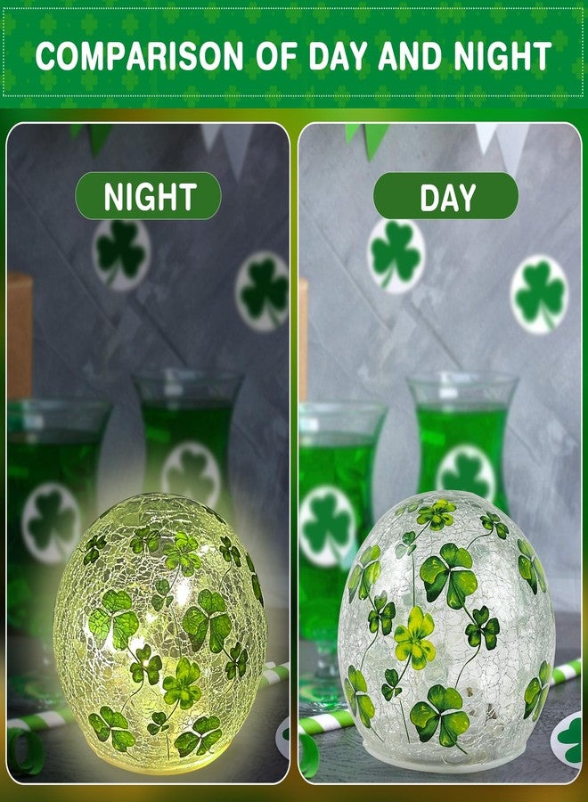 LAIAMER 2 Pcs St Patricks Day Decorations, 3.15'' St Patricks Day Table Decor Clover Decor Saint Patricks Day Decorations Irish Decorations St Patrick's Day Lights Lighted Shamrock for Home Indoor - Image 4