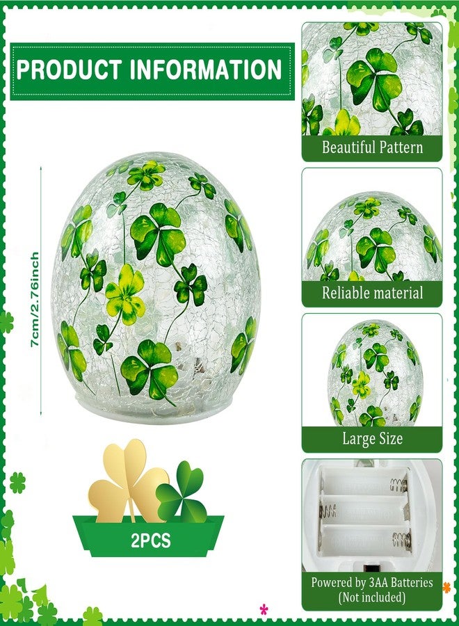 LAIAMER 2 Pcs St Patricks Day Decorations, 3.15'' St Patricks Day Table Decor Clover Decor Saint Patricks Day Decorations Irish Decorations St Patrick's Day Lights Lighted Shamrock for Home Indoor - Image 3