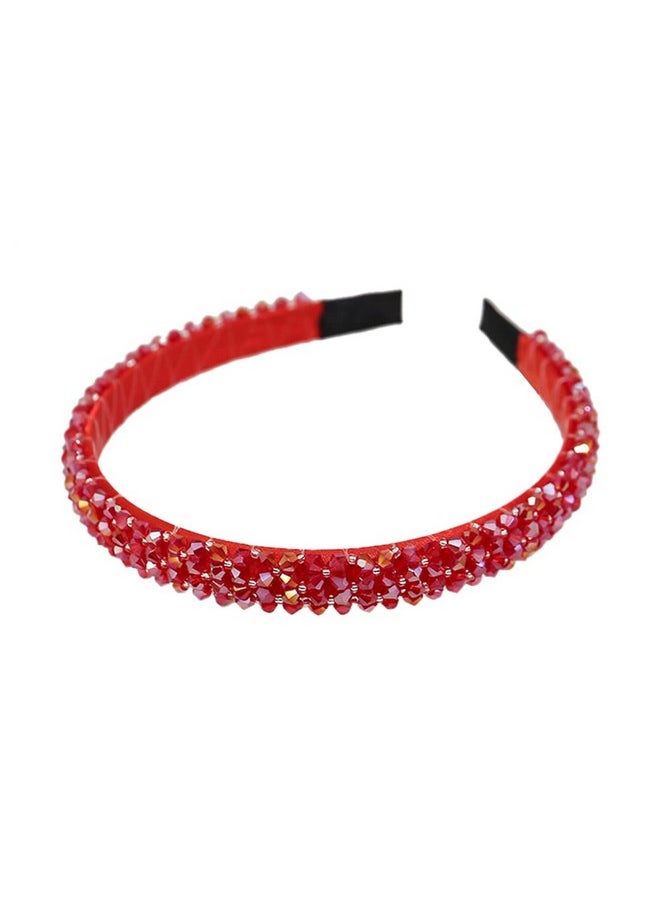 Ruihfas - Fashion Sparkle 4 Rows Crystal Rhinestone Headbands Beaded Hair Hoop Band (Red) - Image 1