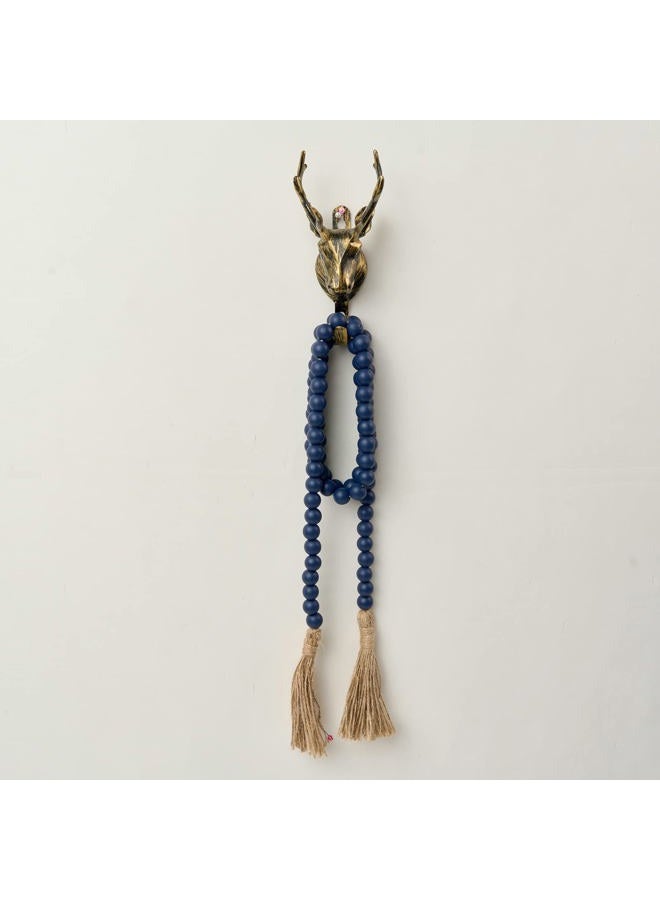 OMISHE 59in Wood Bead Garland with Tassels, Decorative Beads, Farmhouse Wooden Beads Garland for Wall Hanging Home Festival Decor, Navy Blue - Image 5