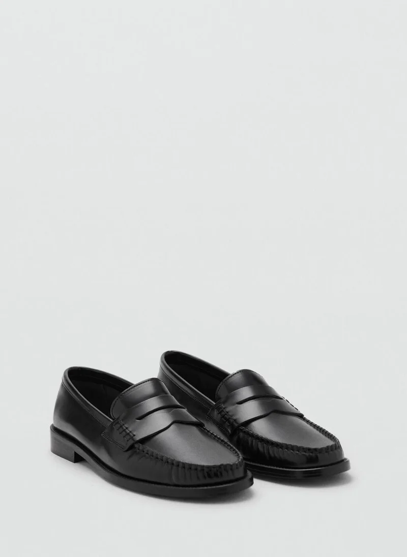 مانجو Gathered leather moccasin
