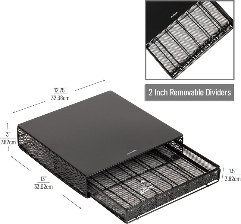 Mind Reader Mtray-Blk K-Cup Coffee Pod Storage Organizer Drawer - Metal Mesh, Black, 36 Capacity - Image 2