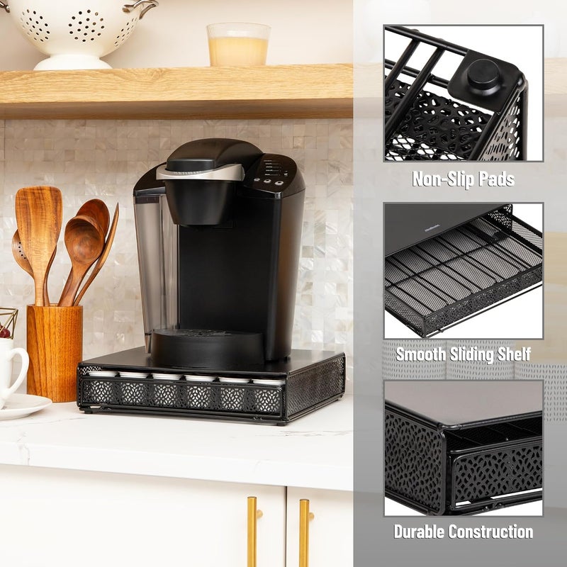 Mind Reader Mtray-Blk K-Cup Coffee Pod Storage Organizer Drawer - Metal Mesh, Black, 36 Capacity - Image 5