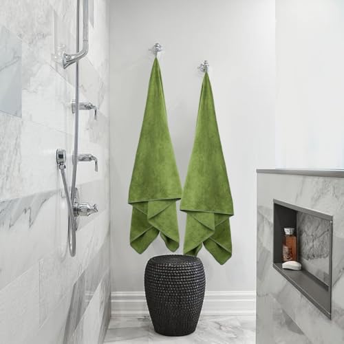 Fezora® Microfiber Weft Knitting Towels for Bath | Towels for Bath Large Size Bath Towel - Soft & Absorbent | 400 GSM | 1 Piece Bath Towel for Men/Women | 70 cms x 140 cms (Pista) - Image 4
