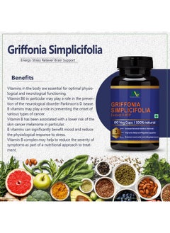 ANC 100% Natural Griffonia Simplicifolia Extract 5-Htp - 60 Veg Capsules  - Image 2
