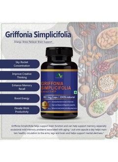 ANC 100% Natural Griffonia Simplicifolia Extract 5-Htp - 60 Veg Capsules  - Image 4