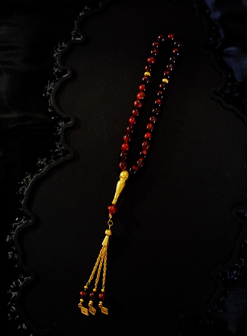 ALIENDL Islamic Gift Box – Mecca Projection Pendant Necklace with 3 Red & Pink Prayer Beads – Elegant Muslim Tasbih Set for Women - Image 3