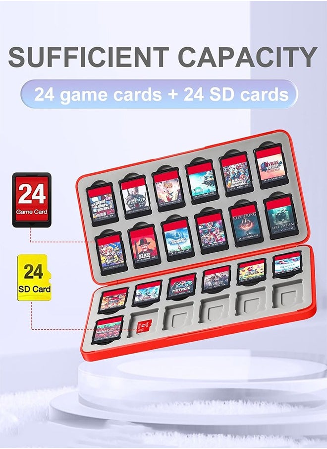 Organizer 24 Switch Game Card Case for Nintendo Switch OLED, Switch Lite, Cute Game Holder Cartridge Case for Game Cards and SD Cards, Kawaii Portable Compact Storage Case Box  - Image 4