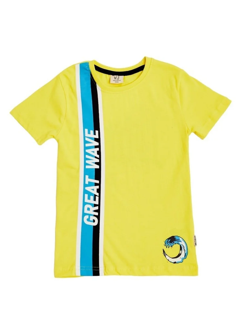 victor and jane Boys' 3-Pack T-Shirts (2-8Y)  White, Light Blue, Bright Yellow, (100% Cotton)