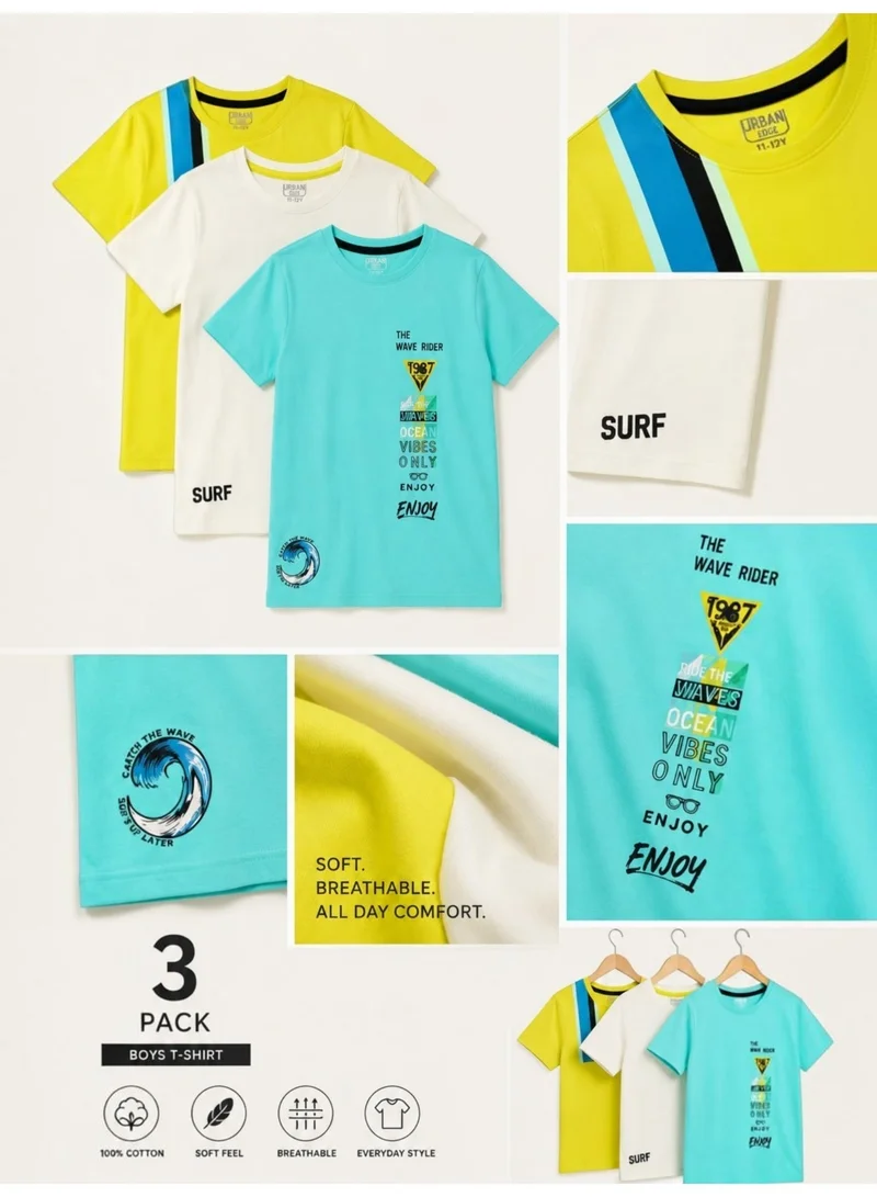 victor and jane Boys' 3-Pack T-Shirts , (100% Cotton)