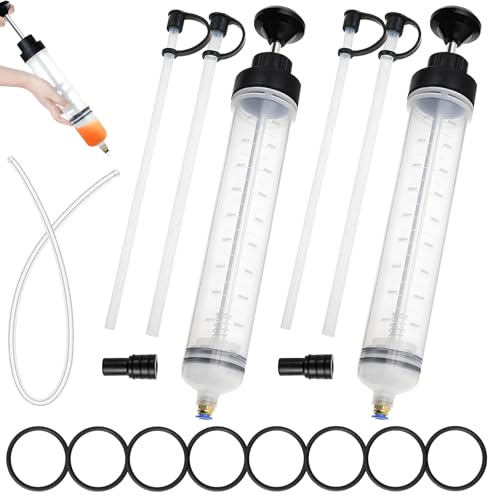 Vidroxin 2Pack 500CC Automotive Fluid Extractor Pump Manual Oil Change Syringe with 50cm Rubber Hose Manual Suction Vacuum Fuel Car Transfer for Power Steering - Image 1