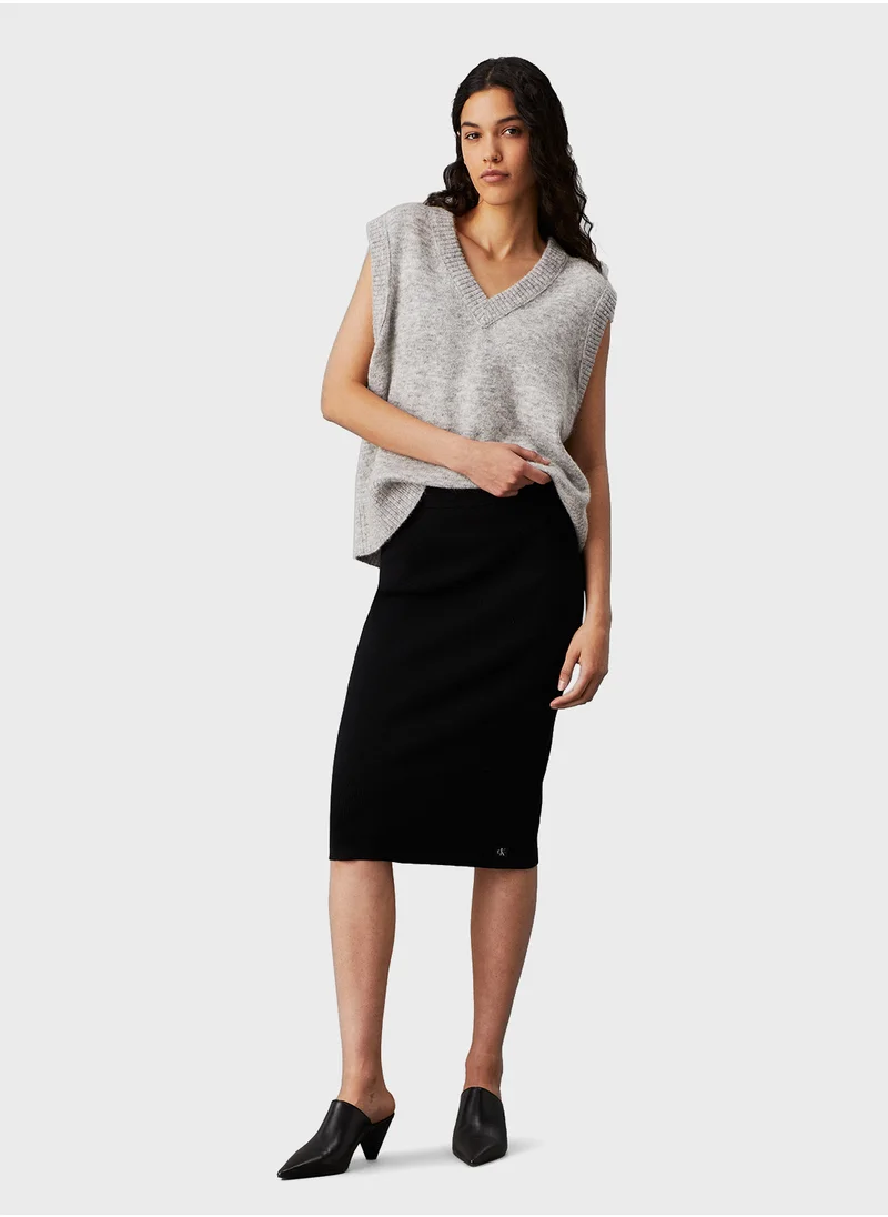 Calvin Klein Jeans Woven Label Sweater Skirt