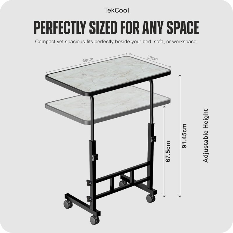 TEKCOOL Multi-Purpose Laptop Table, Study Table| Bed Table| Adjustable Height, Portable for Office, Work Form Home | DIY Table, Easy to Assemble, Engineered (Light) - Image 2