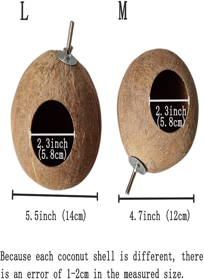 OMEM Hamster House,Bird Coconut House,Coconut Shells can Fixed in Bamboo, Birdcages, Hamster Cages (L) - Image 2