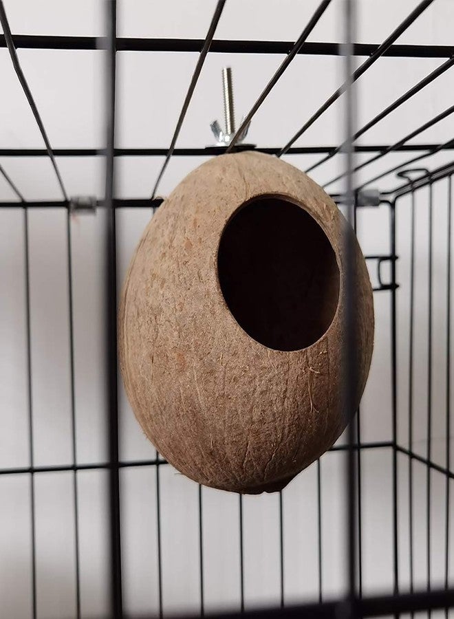 OMEM Hamster House,Bird Coconut House,Coconut Shells can Fixed in Bamboo, Birdcages, Hamster Cages (L) - Image 5