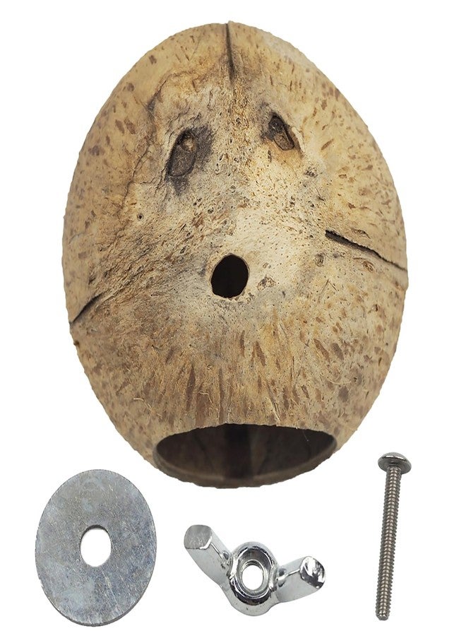 OMEM Hamster House,Bird Coconut House,Coconut Shells can Fixed in Bamboo, Birdcages, Hamster Cages (L) - Image 3