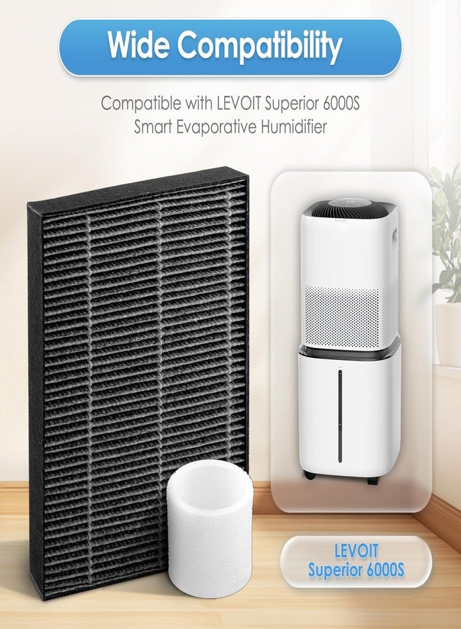 BRUVISH 4 Pack Superior 6000S Humidifier Filter Replacement Filters for LEVOIT Superior 6000S Smart Evaporative Humidifier and 4 Pack Top Fill Humidifier Filters Replacement - Image 4