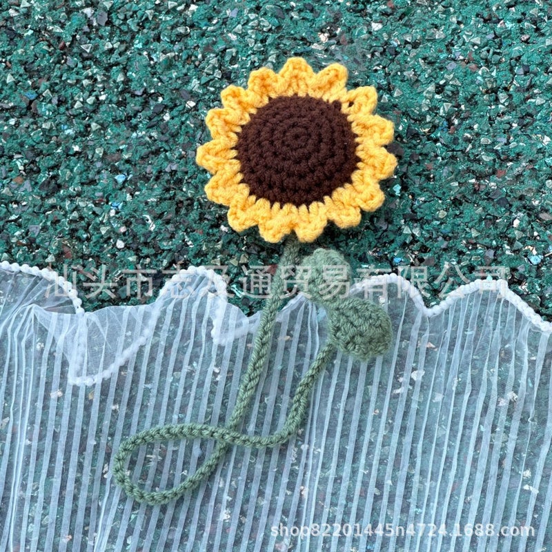 Handmade Lily Bell Pompom Keychain Charm Sunflower strip hanging decoration 