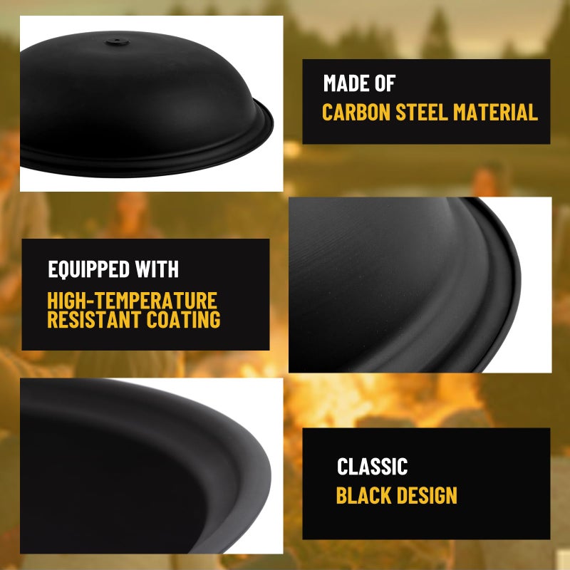 Maxdot 2 Pcs 23 Inch Outdoor Fire Pit Bowl Replacement Insert, Carbon Steel Wood Burning Fire Bowl Fits Existing Stand or Custom Firepit for Outside Backyard, Porch, Deck, Camping, BBQ Gatherings - Image 3