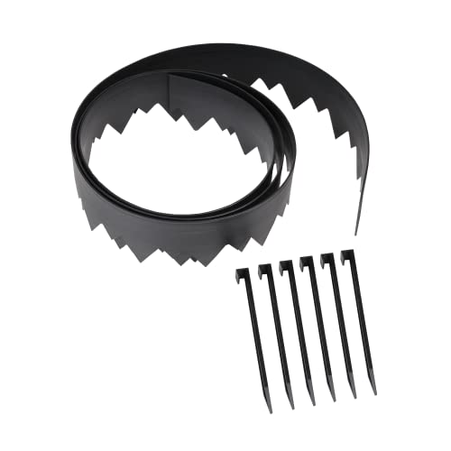 EasyFlex Pound-in Landscape Edging with Bonus Anchoring Stakes, 4.5 in. Straight Top Plastic Garden Border, 20 Foot Kit, Black, (3500-20CXX-3) - Image 1