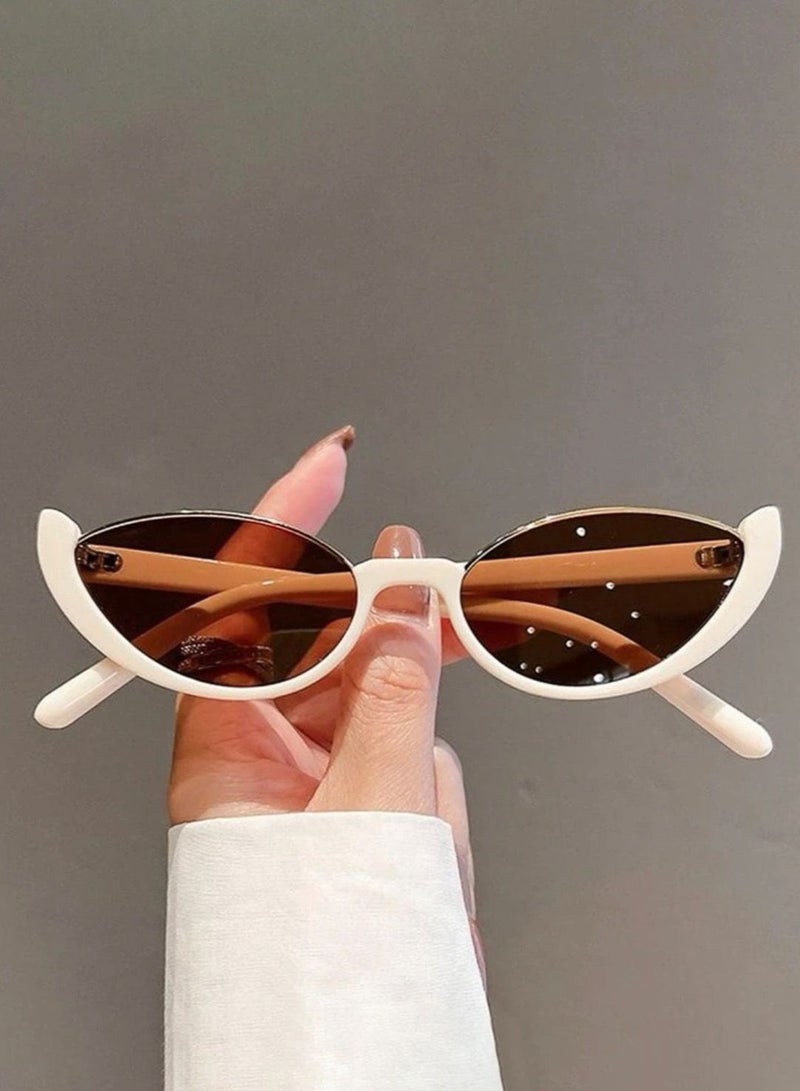 Jewelry 4You Stylish White Cat Eye Sunglasses For Women - Image 1