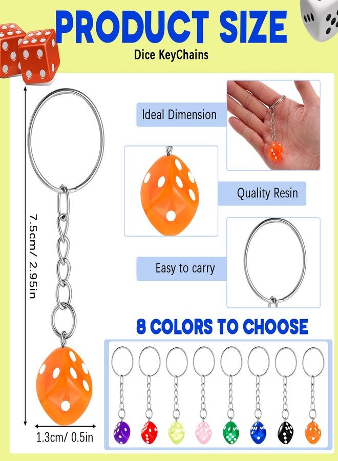 سوريو مجموعة سلاسل مفاتيح على شكل مكعبات من Sureio، 24 قطعة، بكميات كبيرة. سلاسل مفاتيح ثلاثية الأبعاد على شكل مكعبات، هدايا مثالية لحفلات الكازينو، ألعاب، سلاسل مفاتيح، قلادات، هدايا للخواتم، إكسسوارات مجوهرات للحقائب، حقائب اليد، والهواتف المحمولة. - Image 2