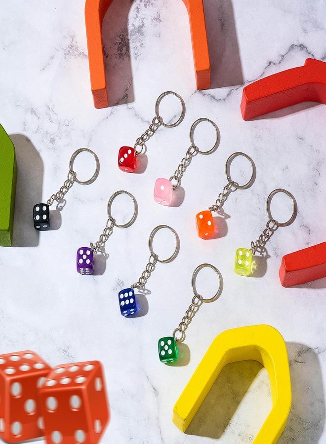 سوريو مجموعة سلاسل مفاتيح على شكل مكعبات من Sureio، 24 قطعة، بكميات كبيرة. سلاسل مفاتيح ثلاثية الأبعاد على شكل مكعبات، هدايا مثالية لحفلات الكازينو، ألعاب، سلاسل مفاتيح، قلادات، هدايا للخواتم، إكسسوارات مجوهرات للحقائب، حقائب اليد، والهواتف المحمولة. - Image 3