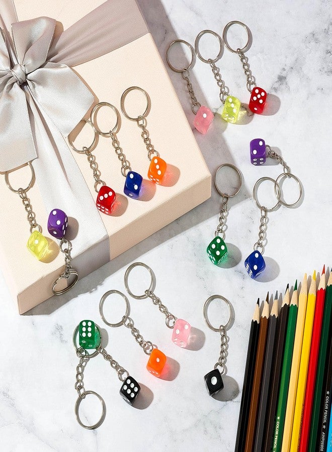 سوريو مجموعة سلاسل مفاتيح على شكل مكعبات من Sureio، 24 قطعة، بكميات كبيرة. سلاسل مفاتيح ثلاثية الأبعاد على شكل مكعبات، هدايا مثالية لحفلات الكازينو، ألعاب، سلاسل مفاتيح، قلادات، هدايا للخواتم، إكسسوارات مجوهرات للحقائب، حقائب اليد، والهواتف المحمولة. - Image 4