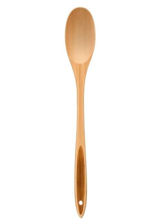 LorisArm Solid Cooking Spoon, 12.5" Large Bamboo Serving Spoons for Mixing Stirring, Wood Spoon for Nonstick Kitchen Utensils Tableware Wooden Scoop Spoon. - Image 1
